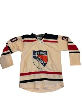 Reebok 2012 Winter Classic NY Rangers Cream/Navy/Red #30 Lundqvist Jersey Sz 48